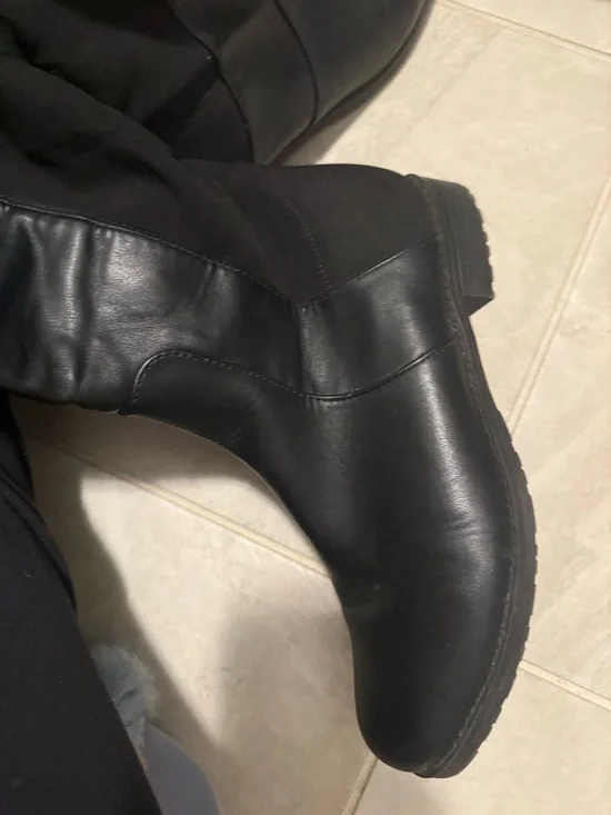 UNSILLEANZ knee high faux leather with back stretch panel boot - Picture 8 of 9